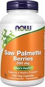 NOW Foods Supplements, Saw Palmetto Berries (Serenoa repens) 550 mg, Men's Health*, 250 Veg Capsules