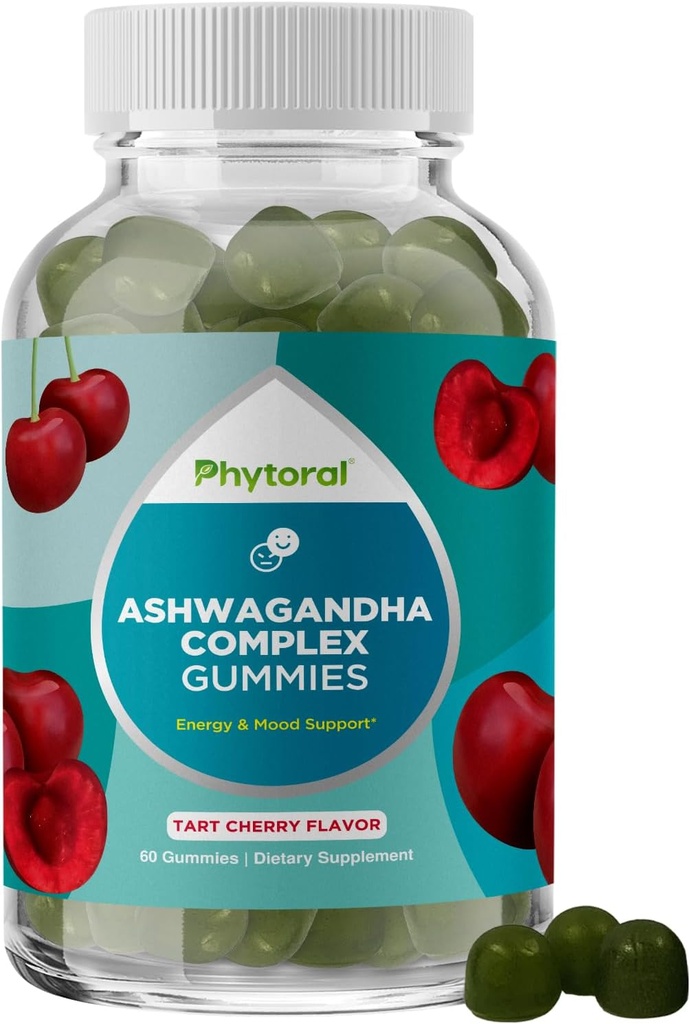 Χαλαρωτικό Ashwagandha Gummies για άνδρες και γυναίκες - 750mg Ισοδύναμο από 30:1 Εκχύλισμα ρίζας με ψευδάργυρο και βιταμίνη D - Νόστιμο Adaptogen Stress Gummies για ενήλικες για την υποστήριξη ενέργειας & διάθεσης (60 εξυπηρετούν)