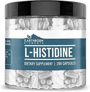 Earthborn Elements L- Histidine 200 Capsules, Pure & Undiled, No Wordss