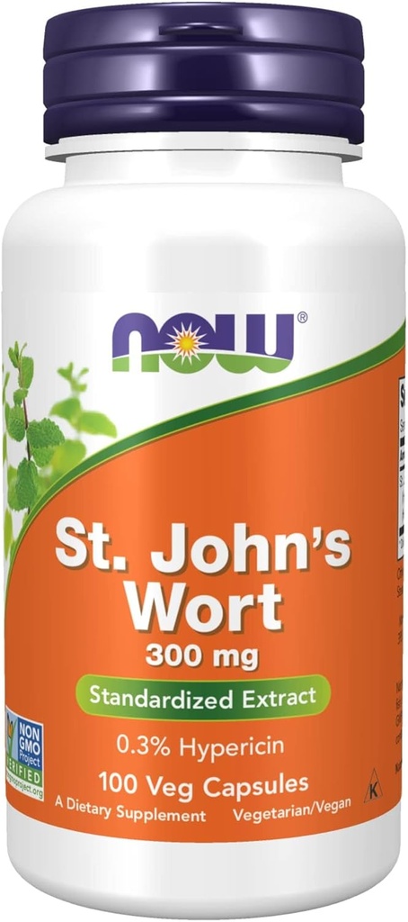 Şimdi Gıdalar Tamamlar, St. John's Wort (Hypericum perforatum) 300 mg, Standartlaştırılmış Tür, 100 Veg Capsules