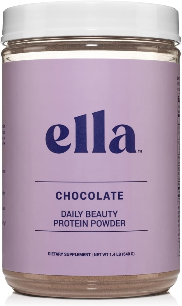Ella Chocolate Collagen protein Tozu Kadınlar için - Günlük Güzellik Protein Tozu Grass-Fed Collagen Peptides - Non-GMO, Gluten-Free, No Yapay Sweeteners - 20 Servisler