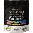 Optimal Prime Sea Moss ve Black Seed Oil Gummies, Ashwagandha, Turmeric, Manuka Honey, ACV, Dandelion, Black Pepper, Burdock, Bladderwrack, Vegan, 90 Gummies 45 Day Supply