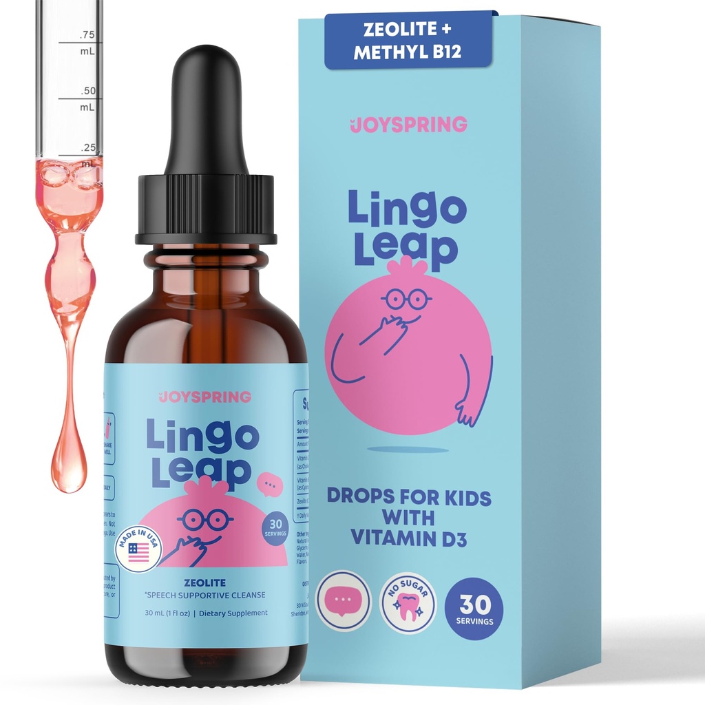 JoySpring LingoLeap – Liquid Kids Formula με ζεόλιθο κλινοπτιλόλιθο, μεθυλιωμένη B12 & βιταμίνη D3 
