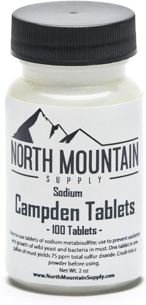 Kuzey Dağ Supply Campden Tabletler (Sodium Metabisulfite) - 100 Tablet - 2 Ounce Jar