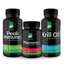 Daiwa Peak Immune 4 - Natural Immune System Alert + Plazmanex 1 – Kan Circulation Supplement + Krill Oil – Omega 3 Krill Oil Capsules