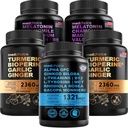 MEDCHOICE Turmeric & Ginger (240ct), Sleep Melatonin (180ct) ve Nootropic Brain (60ct) Tamam Sche - Wellness Trio for Brain, Sleep, & Immune Support - Vegan, Non-GMO, Gluten-Free-Free-GMO, Gluten-Free-Free