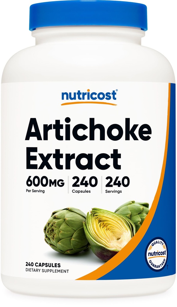 Nutricost Artichoke Extract 600 mg, 240 Vegetarian Capsules - Gluten Free, Non-GMO