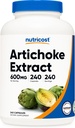 Nutricost Artichoke Extract 600 mg, 240 Vegetarian Capsules - Gluten Free, Non-GMO