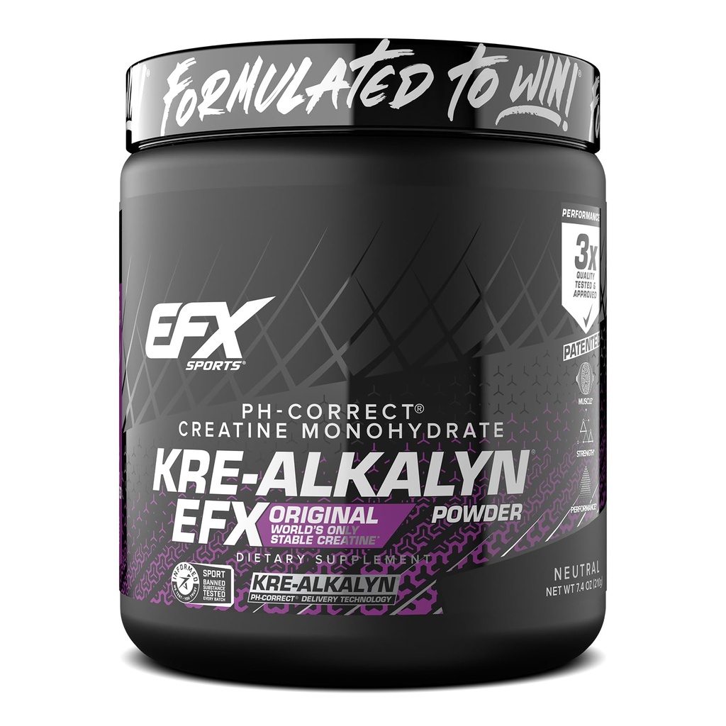 EFX Sports Kre-Alkalyn EFX Toz | pH Doğru Kreatine Monohidrat Toz Supplement | Güçlü, Kas Büyüme ve Performans | 140 Hizmet (Unflavored)
