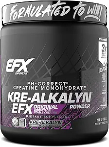 EFX Sports Kre-Alkalyn EFX Toz | pH Doğru Kreatine Monohidrat Toz Supplement | Güçlü, Kas Büyüme ve Performans | 140 Hizmet (Unflavored)