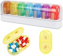 FYY Travel Pill Organizer, 14 Karşılaştırma Günlük Pill Organize edilebilir Günlük Pill Case Detachable Daily Pill Box for Purse Pocket to Hold Vitamins,Cod Liver Oil,Supplements and Drug- Whiter