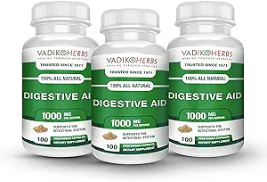 Sertifikalı Organik Vadik Herbs Digestive Aid Herbal Diyetsel Supplement | Intestinal System için Destekler, Normal Bowel Fonksiyonlu (3 Pack)