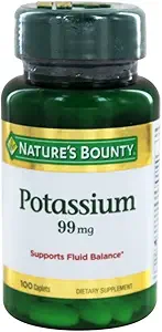 Nature's Bounty Potassium Gluconate 99mg, 100 Caplets (Pack of 2)