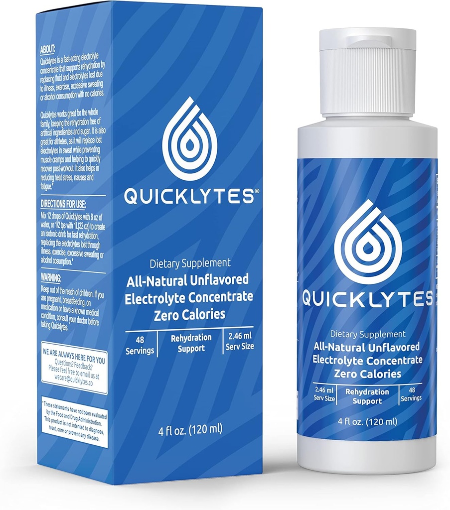 Electrolytes Supplement for Rapid Hydration | No Calorie No Sugar | Potassium, Magnesium & Sodium | Leg Cramp Relief | 48 Servings (1 Bottle)