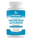 Chelamax Magnezyum Glycinate. Dead Sea Sourced, 100% Chelated for Magnezyum Sleep Support, Muscle Cramps, Bone Health. ABD'de, 3. Parti Test Edildi,Heavy Metal Free,Glicinato de Magnesio Capsules.