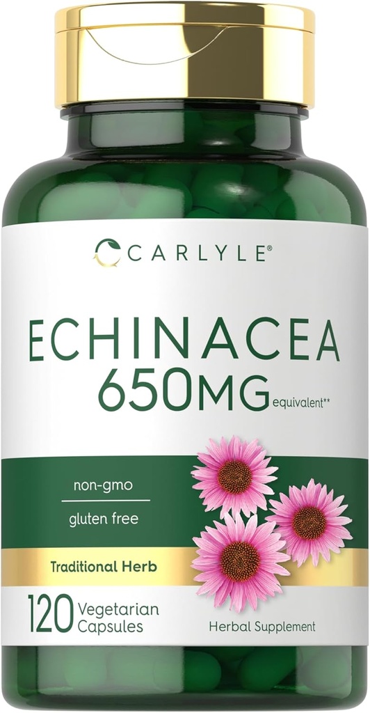 Carlyle Echinacea | 650 mg | 120 Capsules | Vegetarian, Non-GMO & Gluten Free Supplement Supplement