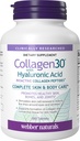 Webber Naturals Collagen30, Hyaluronic Acid, Bioaktif Collagen,, 180 Tabletler, Eye Wrinkles ve Fine Face Line'ı Az GMOS