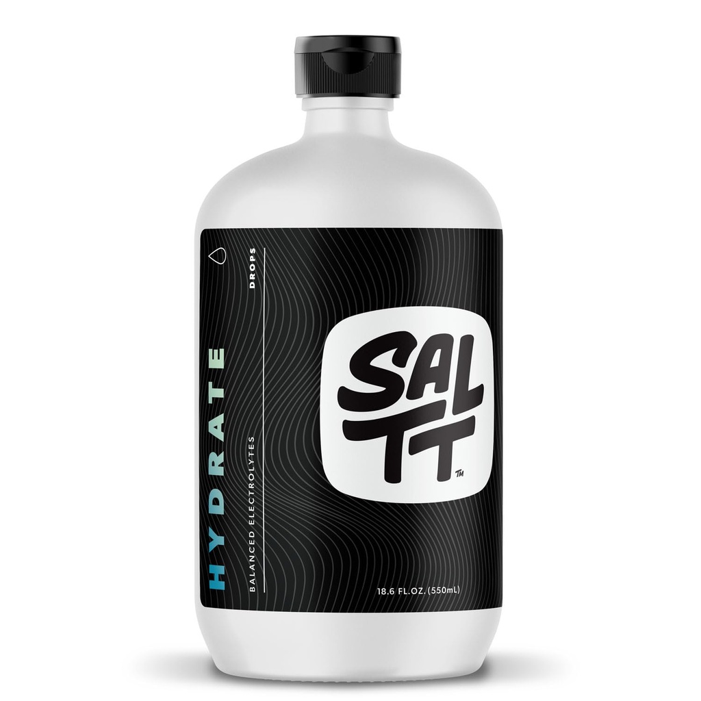 SALTT Hydrate Electrolyte Drops - Keto Diyetleri - Intermittent Fasting - Immune Support - Gluten & Sugar Free - Paleo - sodyum, Magnezyum, Pyum & Trace Minerals - Unflavored - 18.6 fl ozz