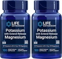 Life Extension 99mg Potassium with Extend-Release Magnesium 250mg, 100 Veg Caps (Pack of 2) - Gluten-Free – Non-GMO – Vegetarian Supplement for Men and Women - Dual-Action Mineral Formula