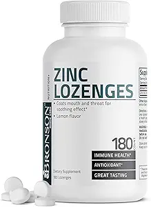 Bronson çinko Lozenges Antioksi & Immune Support Supplement Lemon Flavored, 180 Chewable Tabletler