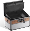 Glosen Medicine Lock Box, locking κουτί ιατρικής, θυρίδες ασφαλείας【Medium Black】 12 x 7.68 x 7.87 Inch, Πρώτες βοήθειες βασικό χρηματοκιβώτιο για φαρμακευτική αγωγή