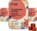 PYM Dikkat Chews Procrastinasyon, Focus & Verimlilik, 60 Kont | 518 mg L-Carnitine, 54 mg Tyrosine, 11 mg L-Taurine - Caffeine-Free | All- Natural Mood Boost Supplement Made in USA