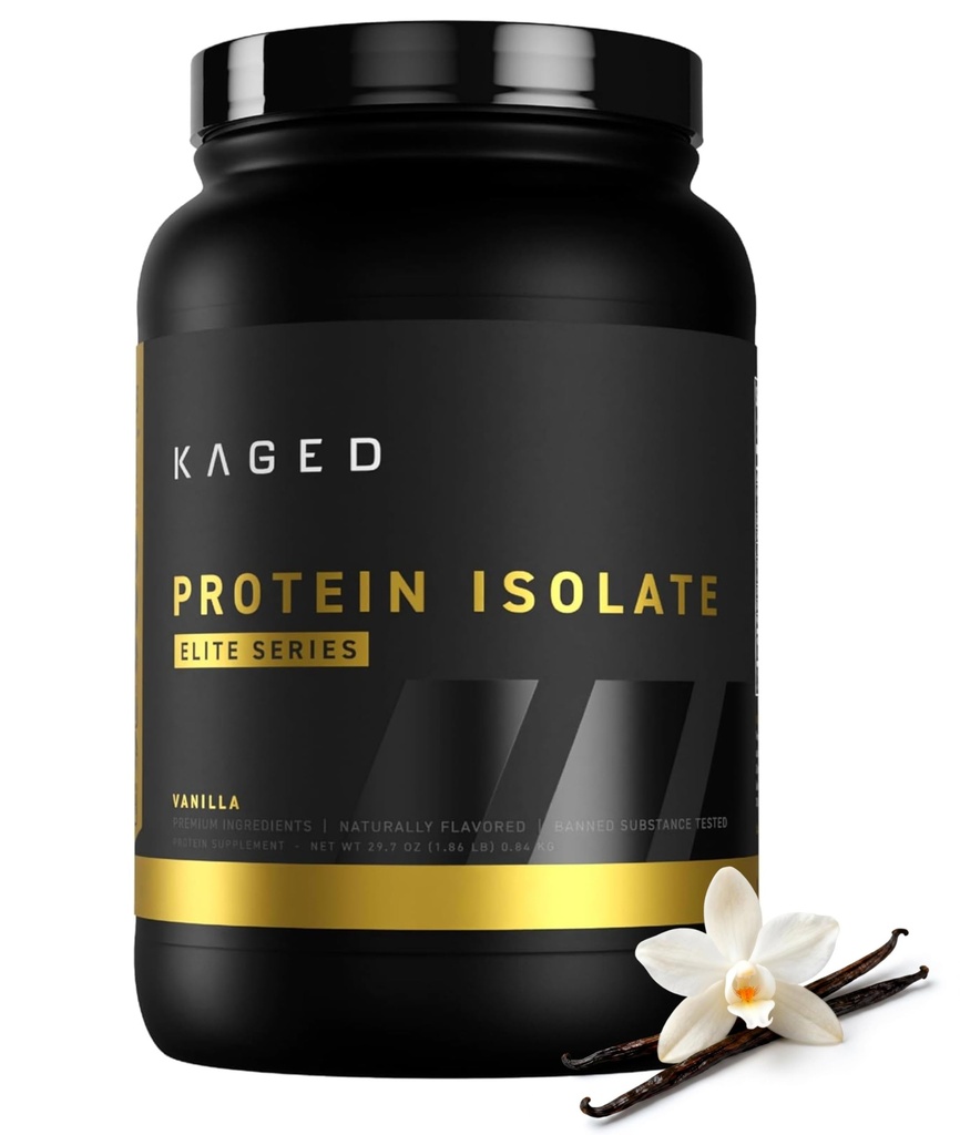 Kaged Whey Protein Isolate Elite Toz | Vanilla | Whey, Casein, & Milk proteini | Post Workout Recovery Drink | Supports Muscle Building | Supplements for Men & Women | 2 lbs