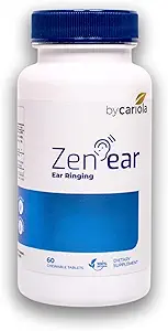 Zen Ear Tinnitus Relief for Ringing Ears - Chewable Ear Health Herbal Supplement with Magnesium, Zinc, B Complex, Bioflavonoids - Reduce Noise & Promote Clarity - 60 Tablets (30 Servings)