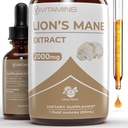 Lions Mane Liquid - Lion’s Mane Tincture for Memory, Focus & Clarity - Lions Mane Supplement - Lion Mane Mushroom Supplement - Nootropics Brain Support Supplement - (1 Pack)