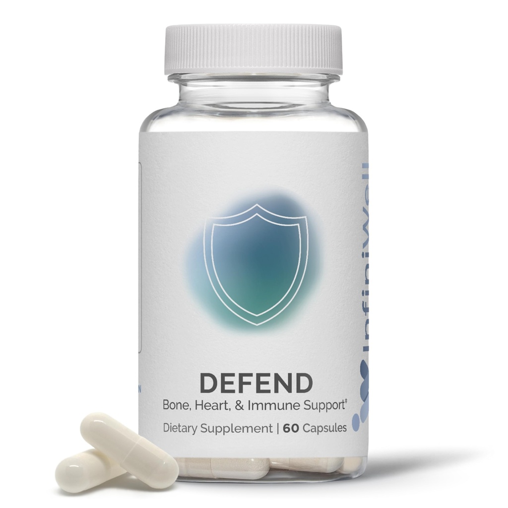 InfiniE Bone & Immune Support Supplement - Vitamin A, D3 & K2 Supplement - Active Nutrient Forms - Aid Bone Strength, Heart Health & More (60 Capsules)
