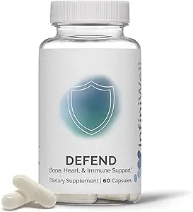 InfiniWell Defend Bone & Immune Support Supplement - Vitamin A, D3 & K2 Supplement - Bioavailable Ingredients in Active Nutrient Forms - Aid Bone Strength, Heart Health & More (60 Capsules)