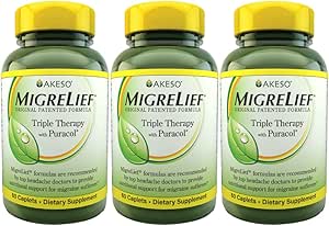 MigreLief Original Formula Triple Therapy with Puracol, 60 Count (πακέτο των 3)