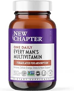 Yeni Bölüm Men's Multivitamin for Immune, Stres, Kalp + Enerji Fermented Nutrients ile Destek - Organik Sebze ve Herbs, Non-GMO, Gluten Free - 48 ct
