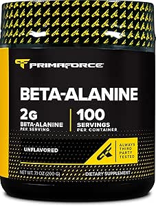 Primaforce Beta Alanine Toz, Unflavored, 200 Grams - Gluten Free, Non-GMO Supplement for Men and Women