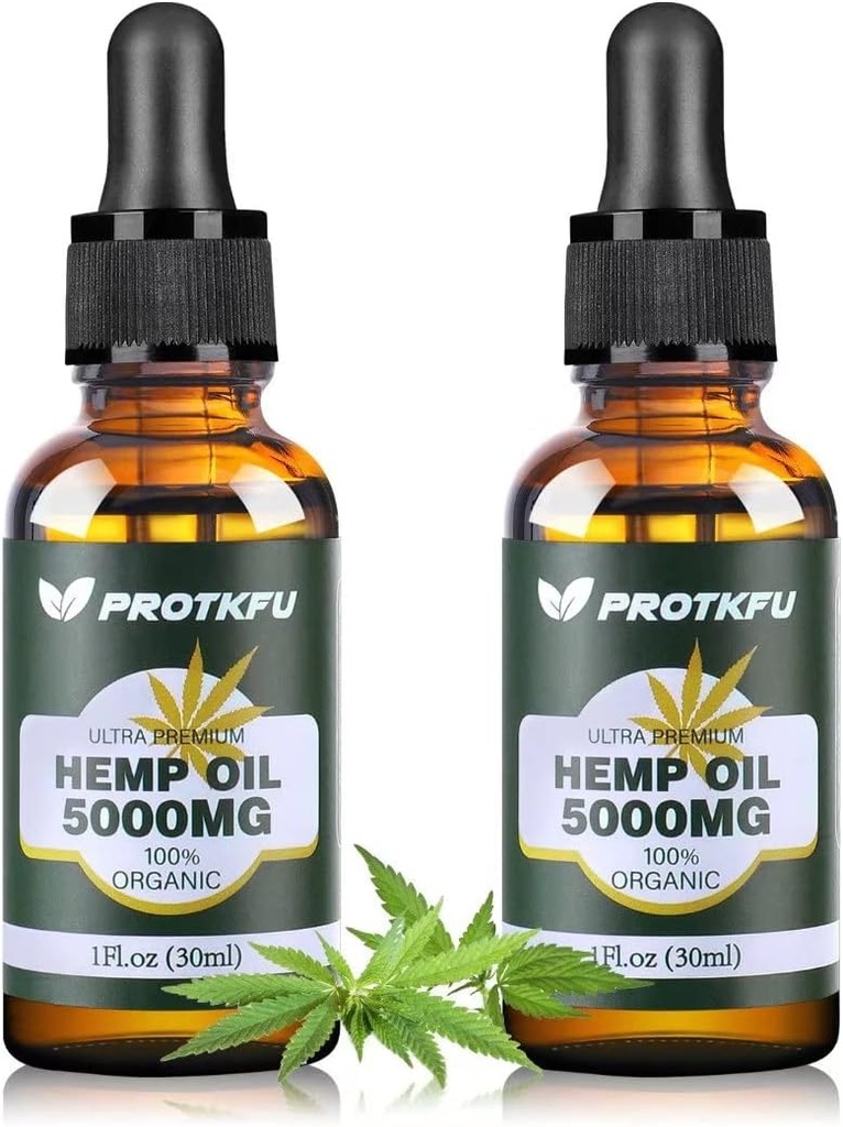 (2Pack Hemp Oil - Ωμέγα 3-6-9 λιπαρά οξέα συμπλήρωμα διατροφής για την υποστήριξη του ανοσοποιητικού συστήματος, Εστίαση, ηρεμία, χαλάρωση, και ενίσχυση Mood - Βιολογικά, Vegan, μη ΓΤΟ