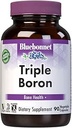 Bluebonnet Triple Boron 3 mg Trace Mineral Bone Support - Citrate Aspartate & Glycinate - Vegan, Non-GMO - 90 Vegetarian Capsules, 90 Day Supply