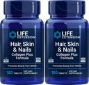 Life Extension Hair, Skin & Nails Collagen Plus Formula, 180 Tablet (Pack of 2)
