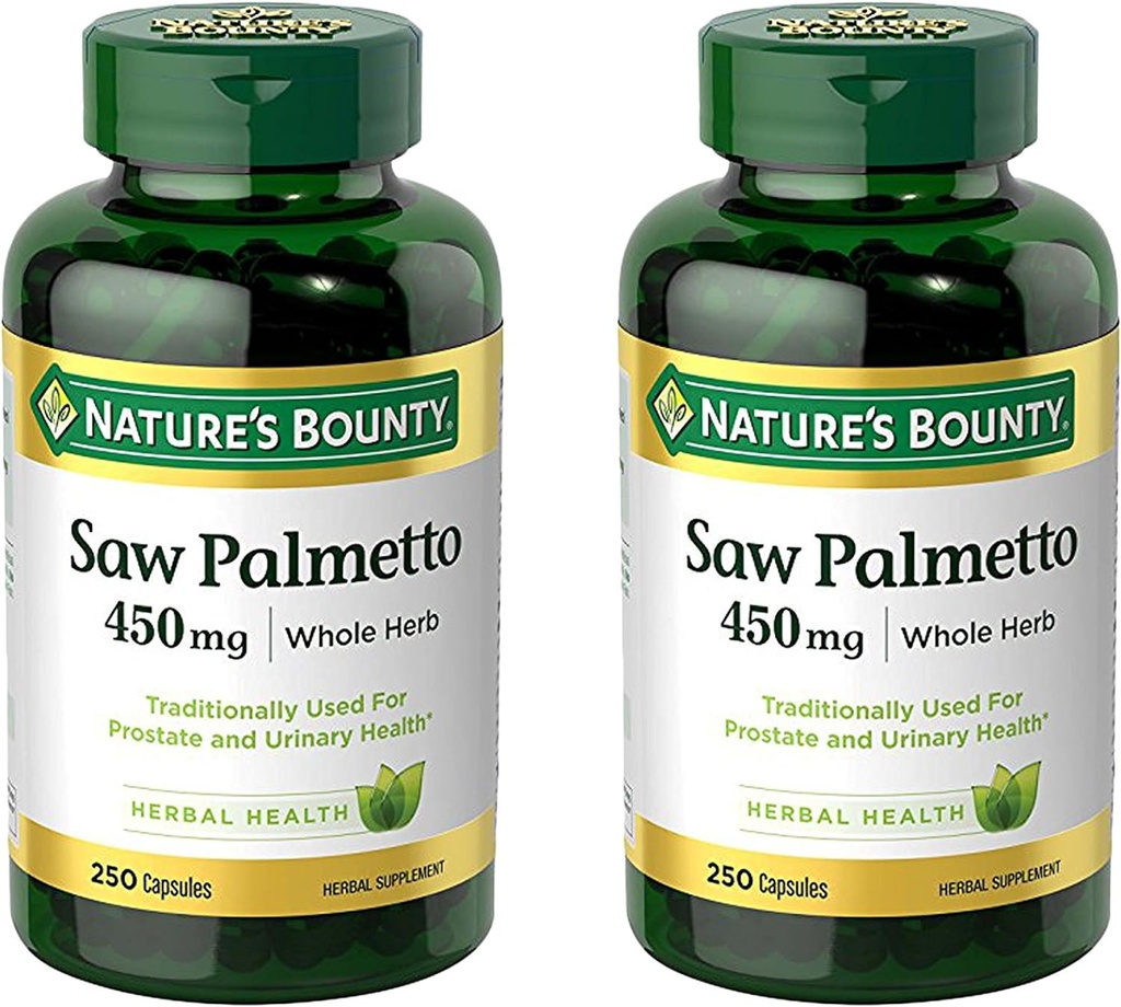 Nature's Bounty Saw Palmetto 450 mg Κάψουλες 250 ea (πακέτο των 2)