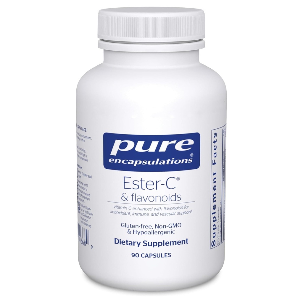 Saf Encapsulations Ester-C & Flavonoids - Antioksitler için C Supplement - Immune & Vascular Support* withdis & Bauer - Digestion - Vegan & Non-GMO - 90 Capsules