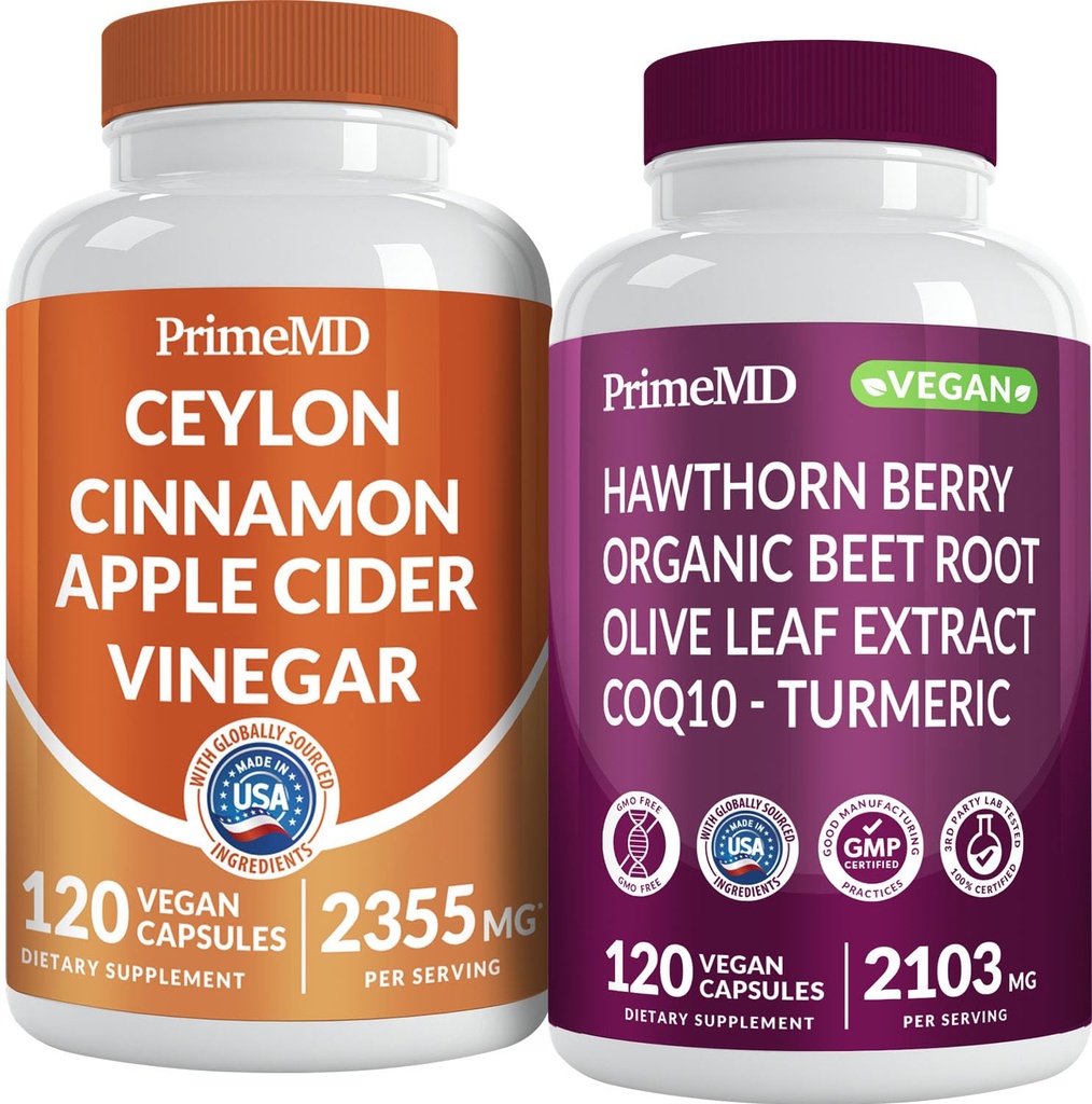 Ceylon Cinnamon (1pk) ve Nitrik Oksit (1pk) Tamam Sche - Kalp, Metabolism, Denge, Circulatory, Lipid ve Immune Support - Non-GMO, Vegan, Gluten-Free
