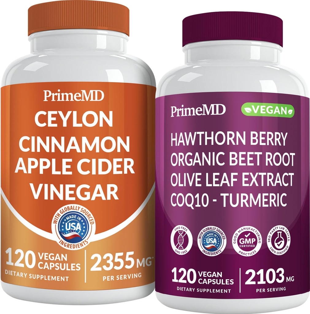 Ceylon Cinnamon (1pk) ve Nitrik Oksit (1pk) Tamam Sche - Kalp, Metabolism, Denge, Circulatory, Lipid ve Immune Support - Non-GMO, Vegan, Gluten-Free