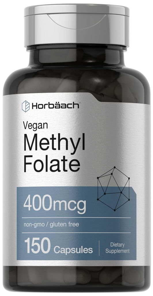 Horbäach Metil 400 mcg | 150 Vegan Capsules | Non-GMO, Gluten Free | Diyeter Supplement