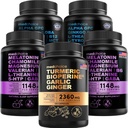 MEDCHOICE Turmeric & Ginger (120ct), Sleep Melatonin (180ct) ve Nootropic Brain (120ct) Tamam Sche - Wellness Trio for Brain, Sleep, & Immune Support - Vegan, Non-GMO, Gluten-Free-Free-GMO, Gluten-Free-Free