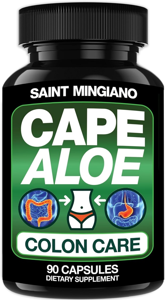 Cape Aloe Vera Capsules - Colon Cleanse, Detox & Flush - 90 Capsules. Gentle Constipation Relief and Bowel Movement Acting as Natural Herbal Laxative - Bowel Movement Digestive Health