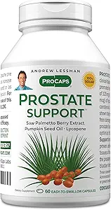 ANDREW LESSMAN Prostate Support Supplement for Men's Health, 60 Softgels, No Additives - Saw Palmetto for Men, Pumpkin Seed Oil, Lycopene, Omega-3 for Prostate Health, Urinary, Bladder Function
