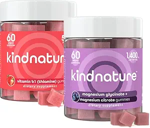 KINDNATURE Power Duo: Μαγνήσιο & Βιταμίνη B1 Gummies Bundle – Ενισχυμένη ενέργεια & υποστήριξη νεύρων, νοστιμότατο & μασώμενο
