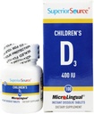 Üstün Kaynak Çocukların Vitamin D3 400 IU - Dişler, Bone & Immune Support Supplement for Kids - Non-GMO - 100 MicroLingual Dissolvable Tabletler