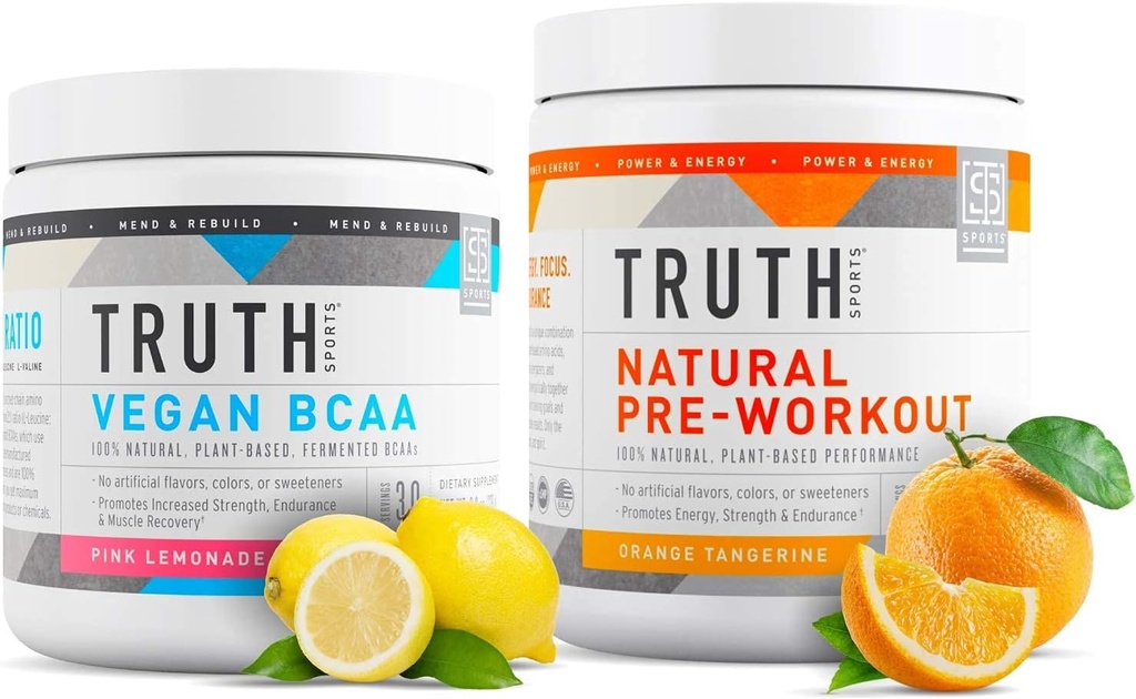 Gerçek Beslenme Doğal Sporcu İşout Stack - Vegan BCAA (Pink Lemonade) + Doğal Öniş (Orange Tangerine)