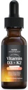 NutriRise Vitamin D3 K2 Drops 5000 IU: Immunity Vitamins, Energy, Well-Being & Joint Comfort, Vegetarian, Men & Women + MCT Oil, Gluten Free, 1 f ozz