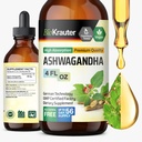 BIO KRAUTER Ashwagandha Liquid Drops - Ashwagandha Supplements for Calmness - Vegan Mood Support Drops - Alkol & Sugar Free - 4 Fl.Oz.